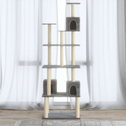 vidaXL Rascador para gatos con postes de sisal gris claro 188 cm