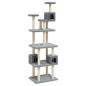 vidaXL Rascador para gatos con postes de sisal gris claro 188 cm vidaXL Rascador para gatos con postes de sisal gris claro 188 cm