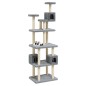vidaXL Rascador para gatos con postes de sisal gris claro 188 cm vidaXL Rascador para gatos con postes de sisal gris claro 188 cm