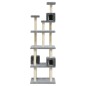 vidaXL Rascador para gatos con postes de sisal gris claro 188 cm vidaXL Rascador para gatos con postes de sisal gris claro 188 cm
