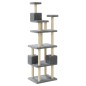 vidaXL Rascador para gatos con postes de sisal gris claro 188 cm vidaXL Rascador para gatos con postes de sisal gris claro 188 cm