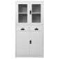 vidaXL Armario de oficina acero vidrio templado gris claro 90x40x180cm