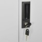 vidaXL Armario de oficina acero vidrio templado gris claro 90x40x180cm