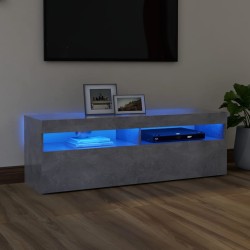 vidaXL Mueble de TV con luces LED gris hormigón 120x35x40 cm