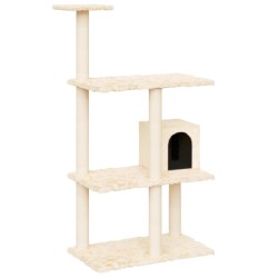 vidaXL Rascador para gatos con postes de sisal color crema 119 cm