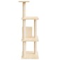 vidaXL Rascador para gatos con postes de sisal color crema 119 cm vidaXL Rascador para gatos con postes de sisal color crema 119 cm