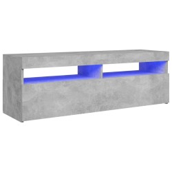 vidaXL Mueble de TV con luces LED gris hormigón 120x35x40 cm