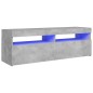 vidaXL Mueble de TV con luces LED gris hormigón 120x35x40 cm