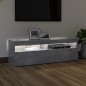 vidaXL Mueble de TV con luces LED gris hormigón 120x35x40 cm