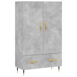 vidaXL Aparador alto madera de ingeniería gris hormigón 69,5x31x115 cm