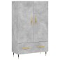 vidaXL Aparador alto madera de ingeniería gris hormigón 69,5x31x115 cm