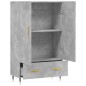 vidaXL Aparador alto madera de ingeniería gris hormigón 69,5x31x115 cm