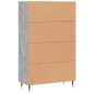 vidaXL Aparador alto madera de ingeniería gris hormigón 69,5x31x115 cm