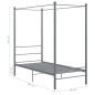 vidaXL Estructura de cama con dosel metal gris 100x200 cm vidaXL Estructura de cama con dosel metal gris 100x200 cm