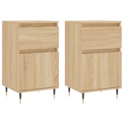 vidaXL Aparadores 2 uds madera de ingeniería roble Sonoma 40x35x70 cm