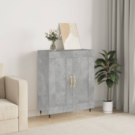 vidaXL Aparador de madera de ingeniería gris hormigón 69,5x34x90 cm