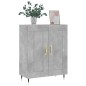 vidaXL Aparador de madera de ingeniería gris hormigón 69,5x34x90 cm