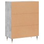 vidaXL Aparador de madera de ingeniería gris hormigón 69,5x34x90 cm