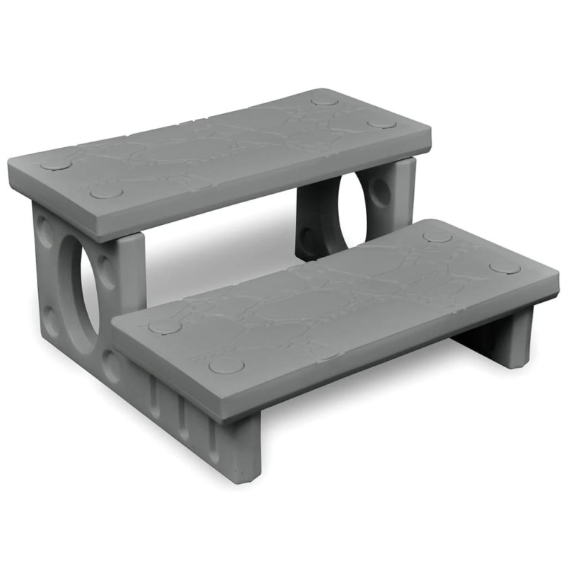 vidaXL Escalones para bañera de hiromasaje gris 