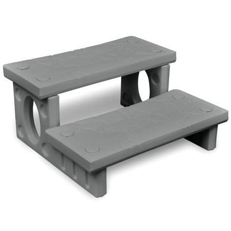 vidaXL Escalones para bañera de hiromasaje gris 