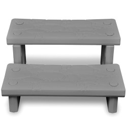 vidaXL Escalones para bañera de hiromasaje gris 