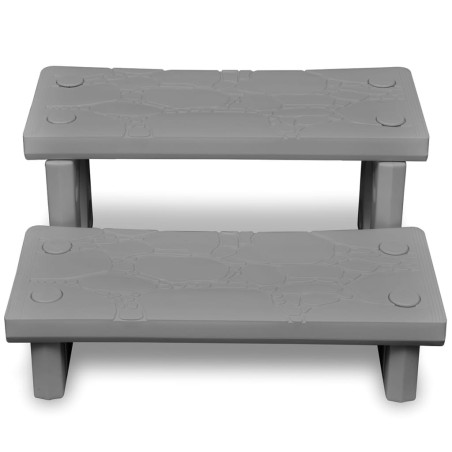 vidaXL Escalones para bañera de hiromasaje gris 