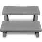 vidaXL Escalones para bañera de hiromasaje gris 