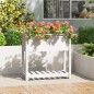 vidaXL Jardinera con estante madera maciza pino blanco 82,5x34,5x81 cm vidaXL Jardinera con estante madera maciza pino blanco 82,5x34,5x81 cm