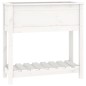 vidaXL Jardinera con estante madera maciza pino blanco 82,5x34,5x81 cm vidaXL Jardinera con estante madera maciza pino blanco 82,5x34,5x81 cm