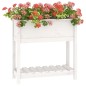 vidaXL Jardinera con estante madera maciza pino blanco 82,5x34,5x81 cm vidaXL Jardinera con estante madera maciza pino blanco 82,5x34,5x81 cm