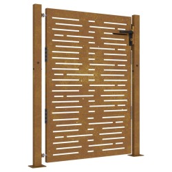 vidaXL Puerta de jardín acero corten diseño cuadrado 105x130 cm