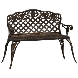 vidaXL Banco de jardín de aluminio fundido bronce 108 cm