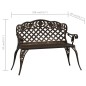 vidaXL Banco de jardín de aluminio fundido bronce 108 cm vidaXL Banco de jardín de aluminio fundido bronce 108 cm