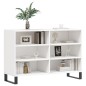 vidaXL Aparador de madera contrachapada blanco brillo 103,5x35x70 cm vidaXL Aparador de madera contrachapada blanco brillo 103,5x35x70 cm
