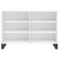 vidaXL Aparador de madera contrachapada blanco brillo 103,5x35x70 cm vidaXL Aparador de madera contrachapada blanco brillo 103,5x35x70 cm