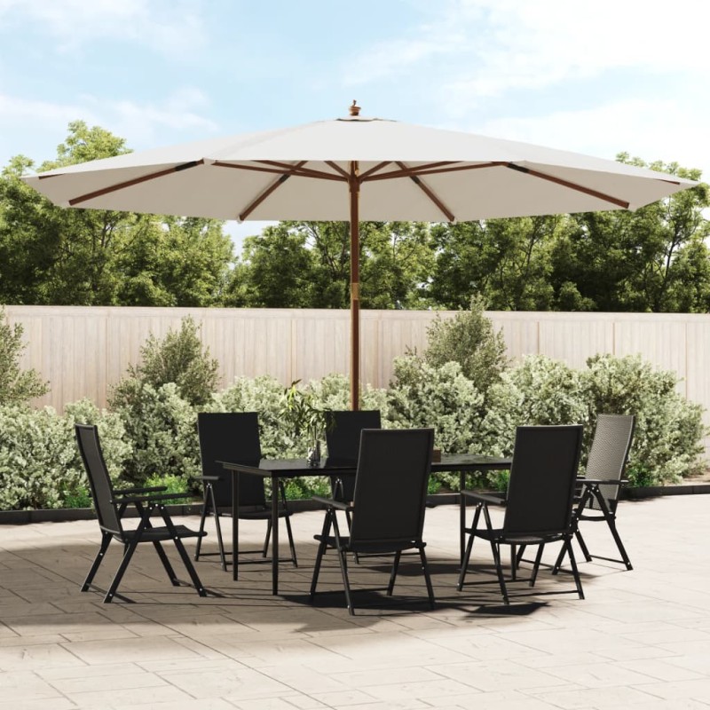 vidaXL Sombrilla de jardín con poste de madera color arena 400x273 cm vidaXL Sombrilla de jardín con poste de madera color arena 400x273 cm