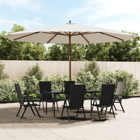 vidaXL Sombrilla de jardín con poste de madera color arena 400x273 cm