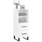 vidaXL Aparador de madera contrachapada blanco brillante 34,5x34x90 cm vidaXL Aparador de madera contrachapada blanco brillante 34,5x34x90 cm