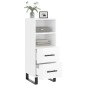 vidaXL Aparador de madera contrachapada blanco brillante 34,5x34x90 cm vidaXL Aparador de madera contrachapada blanco brillante 34,5x34x90 cm