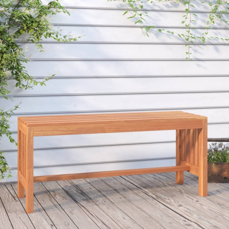vidaXL Banco de jardín de madera maciza de eucalipto 110 cm vidaXL Banco de jardín de madera maciza de eucalipto 110 cm