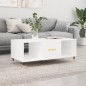 vidaXL Mesa de centro madera contrachapada blanco brillo 102x50x40 cm vidaXL Mesa de centro madera contrachapada blanco brillo 102x50x40 cm