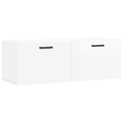 vidaXL Armario de pared madera ingeniería blanco brillo 100x36,5x35 cm