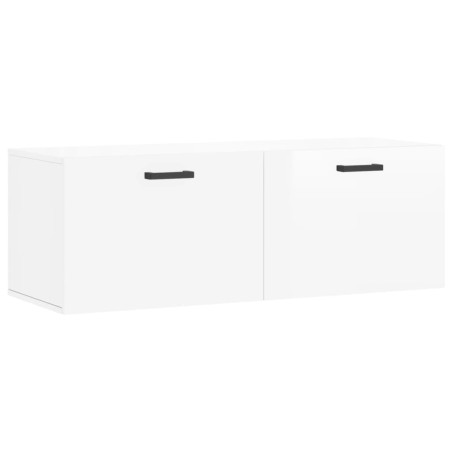 vidaXL Armario de pared madera ingeniería blanco brillo 100x36,5x35 cm