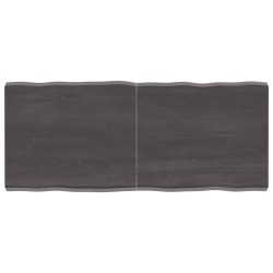 vidaXL Tablero mesa madera tratada borde vivo marrón 140x60x(2-6) cm
