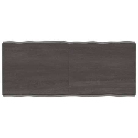 vidaXL Tablero mesa madera tratada borde vivo marrón 140x60x(2-6) cm