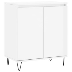 vidaXL Aparador de madera contrachapada blanco brillante 60x35x70 cm