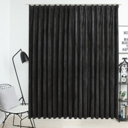 vidaXL Cortina opaca con ganchos terciopelo gris antracita 290x245 cm