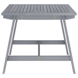 vidaXL Mesa de comedor de jardín madera maciza acacia gris 88x88x74 cm
