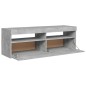 vidaXL Mueble de TV con luces LED gris hormigón 120x35x40 cm