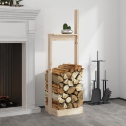 vidaXL Soporte para leña madera maciza de pino 33,5x30x110 cm